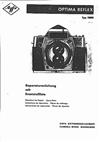 Agfa Optima Reflex (TLR) manual. Camera Instructions.